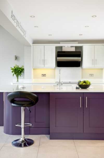 Purple And White Kitchen, Dark Purple Kitchen Cabinets