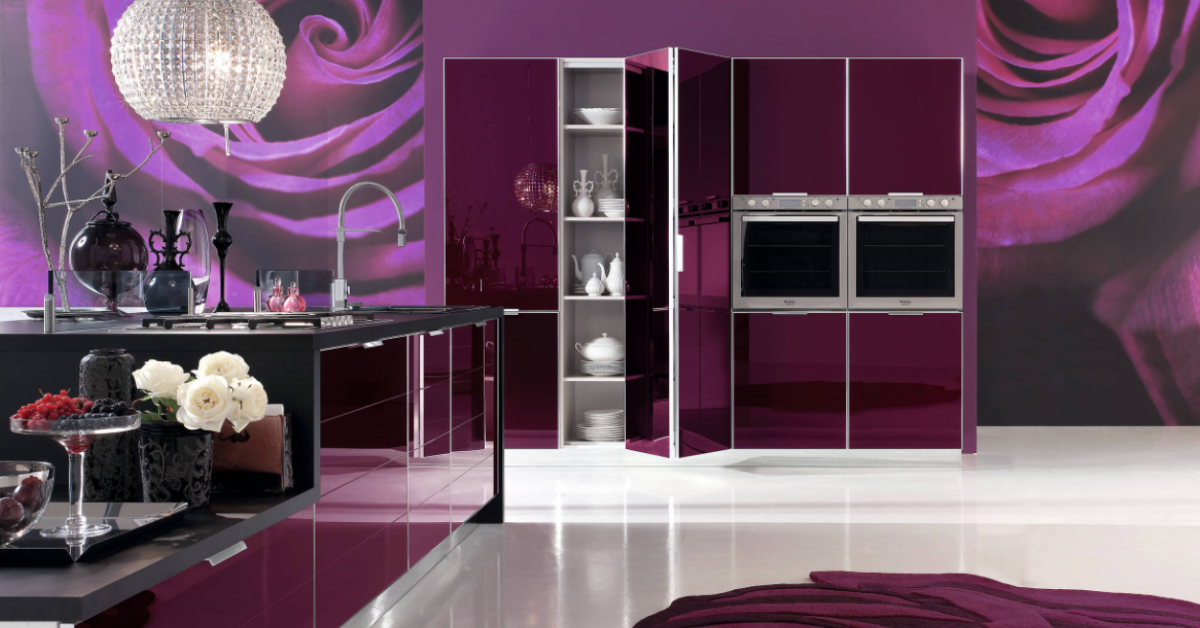 75 Purple Kitchen with Black Appliances Ideas You'll Love