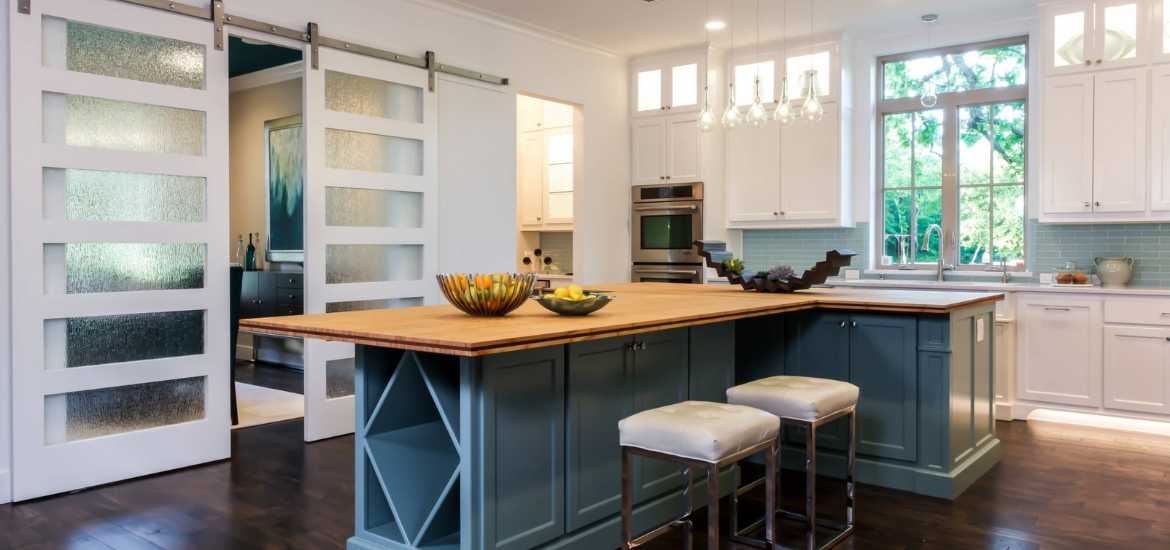 black glass interior barn doors