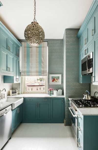 Teal Light Blue Kitchen Cabinet Ideas 2 