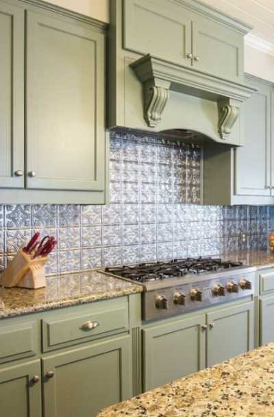 Faux Tin Kitchen Backsplash