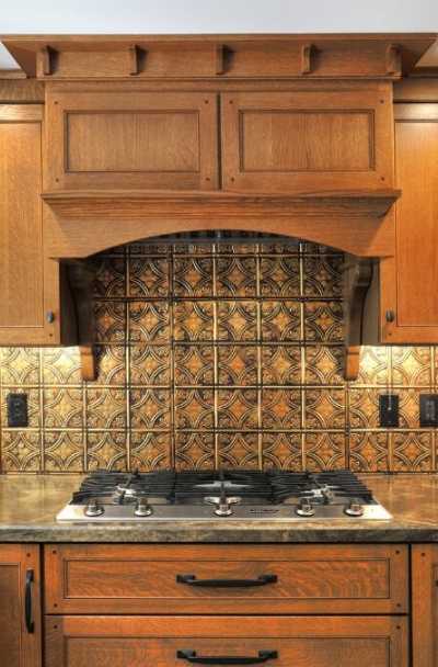 23 Tin Backsplash Design Ideas For Your, Kitchen Tile Ideas With Oak Cabinets