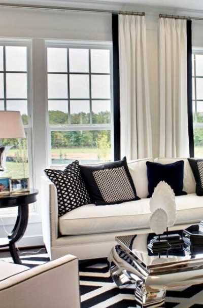 Black White Living Room Decor Ideas, Black And White Living Room Ideas With Accent Color