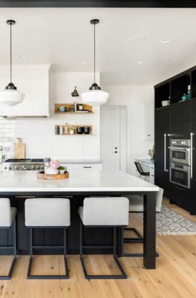 25 Black White Kitchen Cabinet Ideas, Black And White Kitchen Lighting Ideas