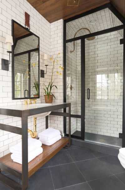 23 Black Tile Design Ideas For Your, Dark Tile Floors In Bathroom