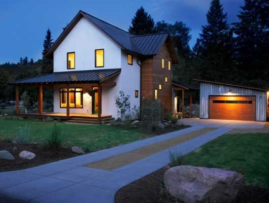 35 Modern Farmhouse Exterior Home Ideas, Modern Farmhouse Landscape Lighting