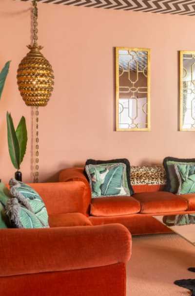 light orange living rooms