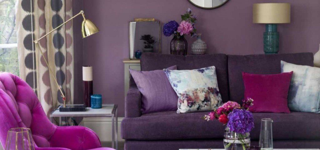 17 Purple Living Room Decor Ideas, Purple Living Room Wall Paint