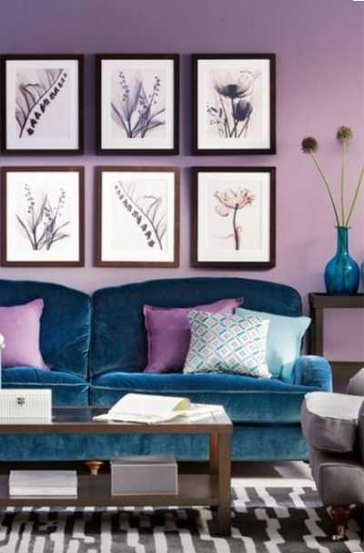 beautiful accent wall for dining room with lavender color