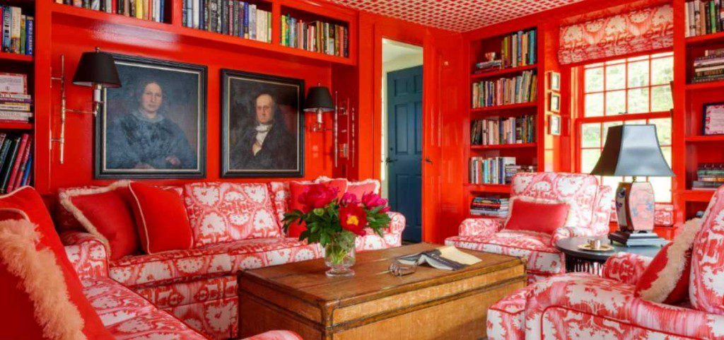 red accessories for living room