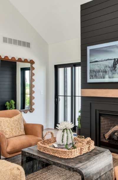 41 Modern Farmhouse Living Room Ideas, Modern Farmhouse Fireplace Wall Ideas