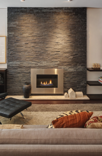 41 Stacked Stone Fireplace Ideas, Faux Stone Fireplace Designs