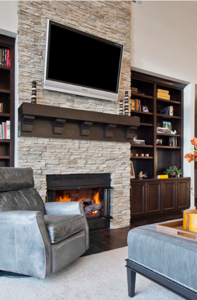 41 Stacked Stone Fireplace Ideas, How To Make A Stacked Stone Fireplace