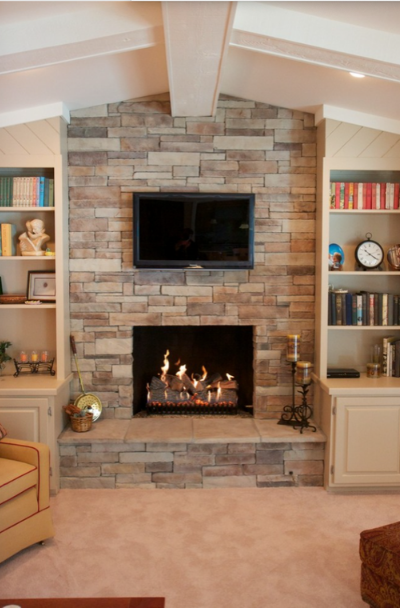 41 Stacked Stone Fireplace Ideas, Fireplace Surround Stone Ideas