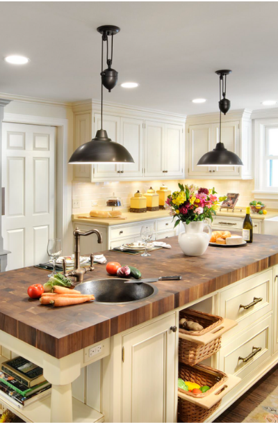 31 Kitchens With Butcher Block, Kitchen Cabinet Colors With Butcher Block Countertops
