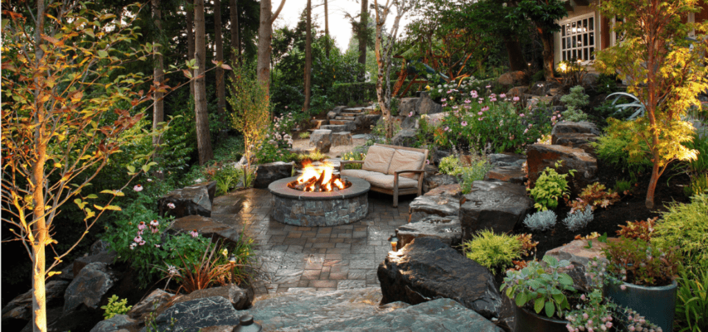 39 Backyard Fire Pit Ideas Design, Outdoor Fireplace Landscape Design