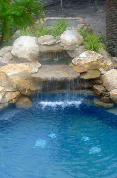 41 Swimming Pool Waterfall Ideas, Above Ground Pool Fountain Ideas