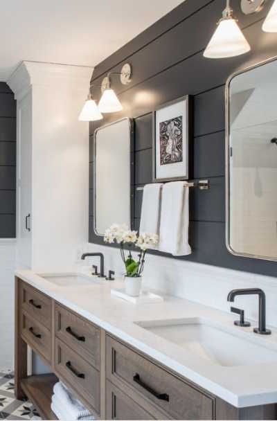 Bathroom Backsplashes Ideas / Bathroom Backsplash Styles and Trends | HGTV / Consider using wall mounted fixtures with an extra high backsplash.