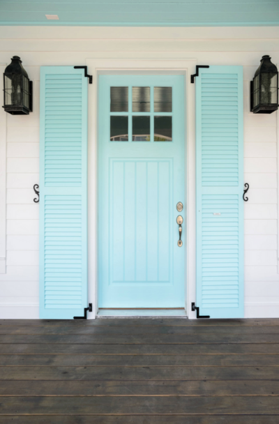 Houses with Blue Front Entry Door Ideas