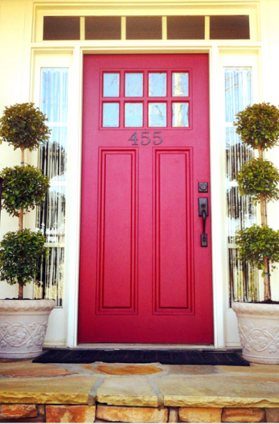 Houses with Red Front Entry Door Ideas