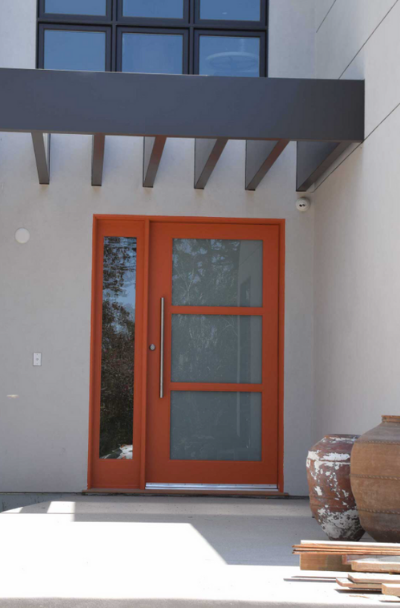 Houses With Orange Front Entry Door Ideas