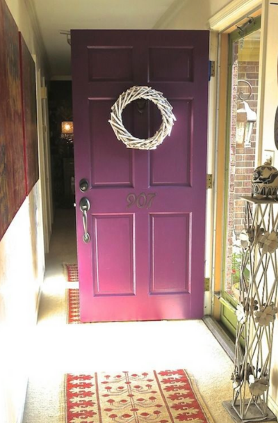 Houses With Purple Front Entry Door Ideas