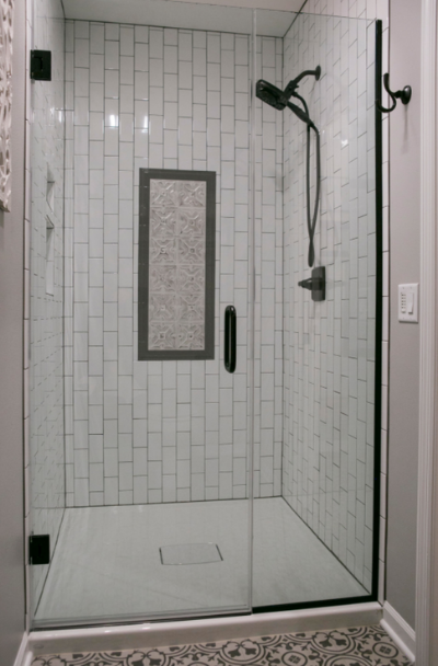 Black Framed Coastal Shower Door Ideas