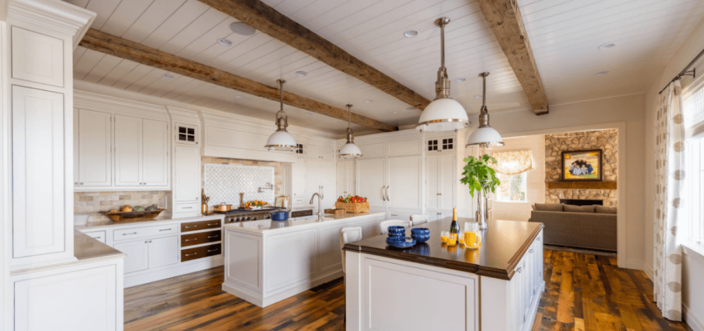 shiplap kitchen wall rustic