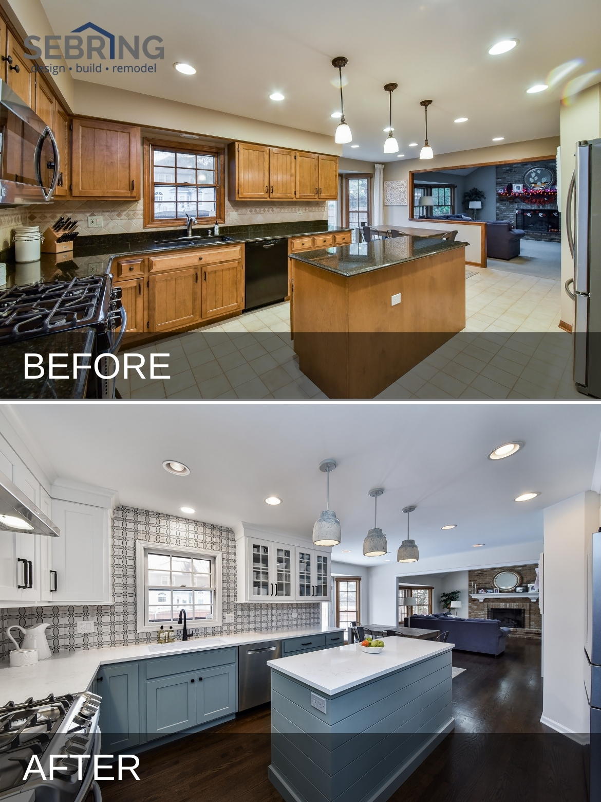 Naperville Farmhouse Kitchen Before and After