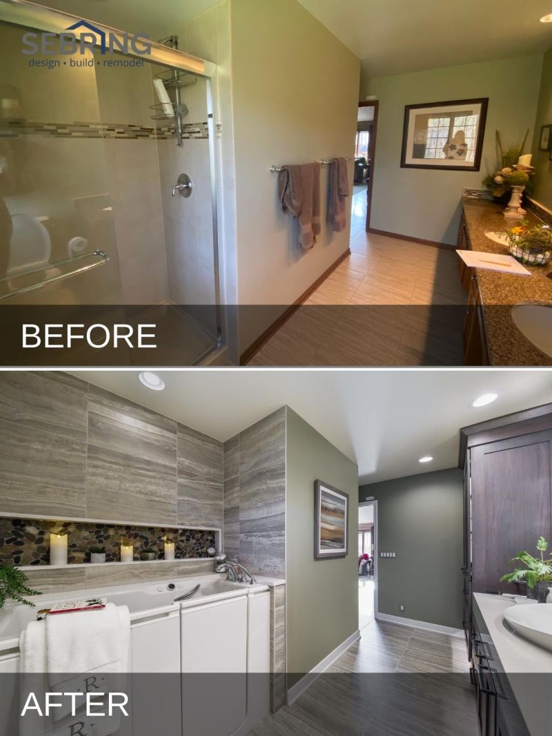 Mark & Karen's Hall Bathroom Before & After Pictures | Sebring Design Build