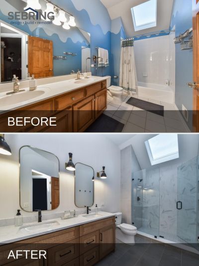 Jennifer & Craig's Batavia Hall Bathroom + Powder Room Before & After ...