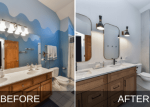 Hall Bathroom + Powder Room Before & After Pictures