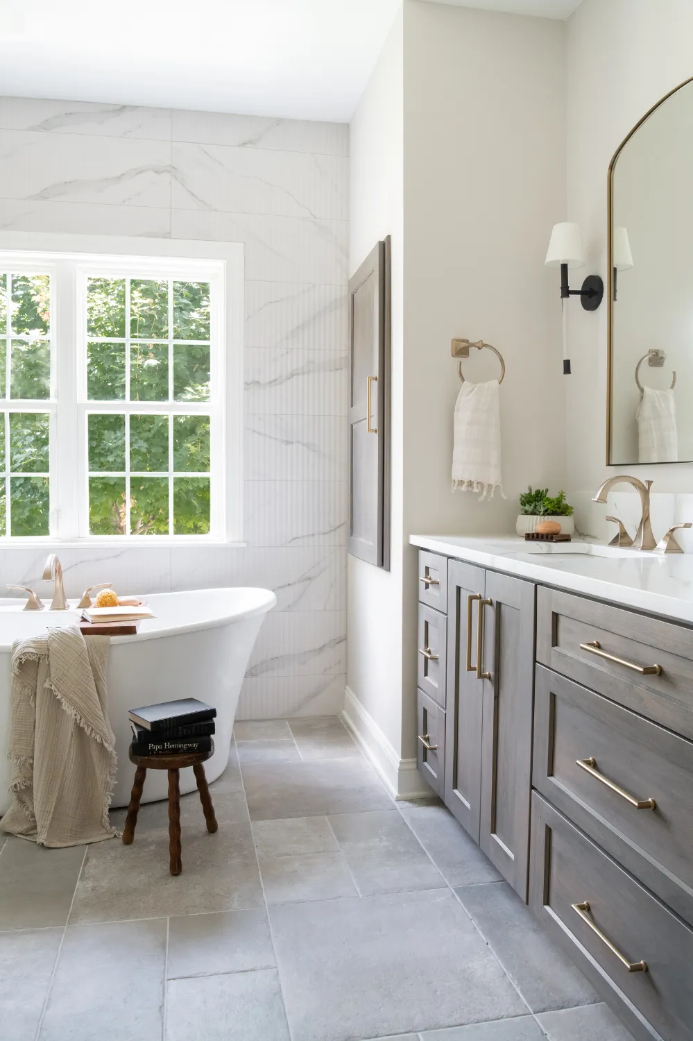 Clean and Elegant Primary Bathroom