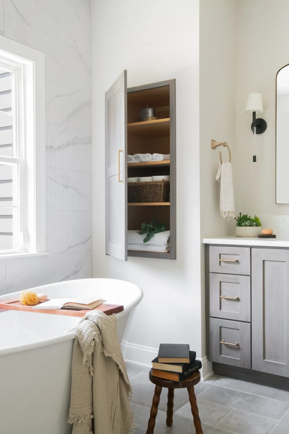 Clean and Elegant Primary Bathroom