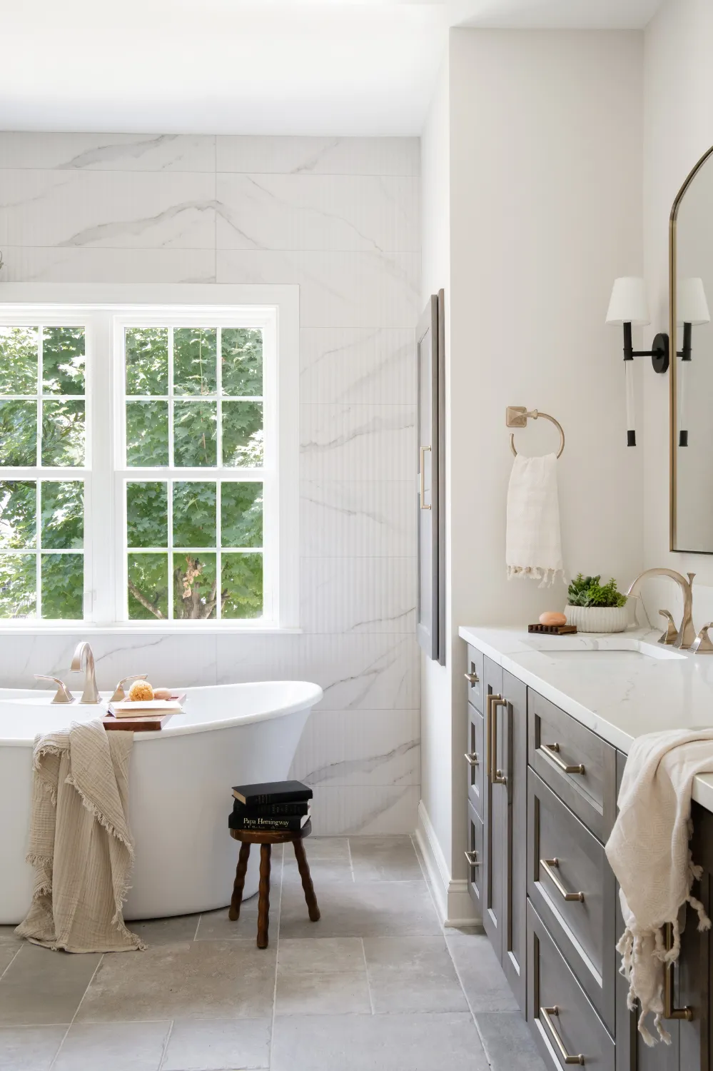 Clean and Elegant Primary Bathroom