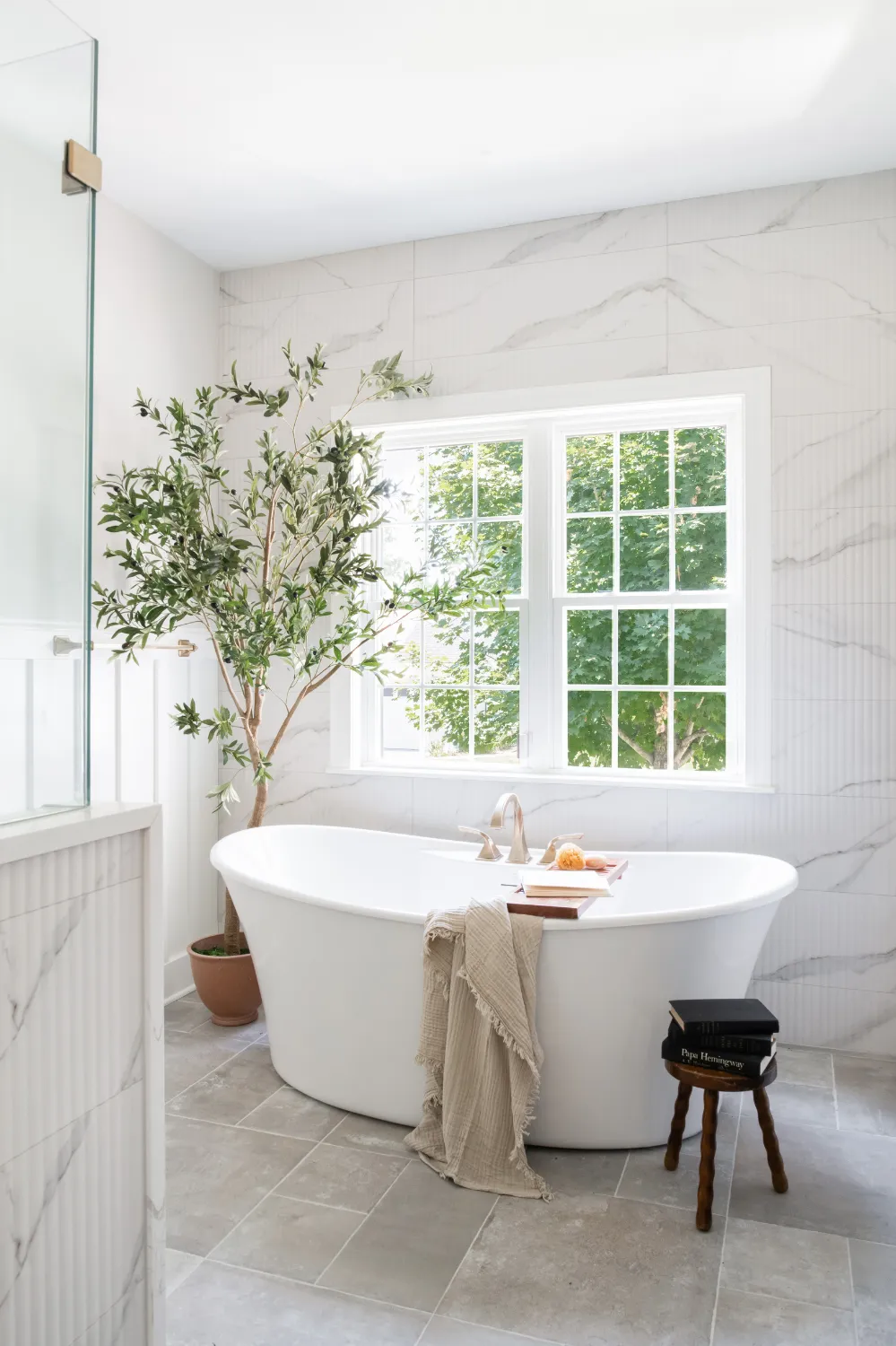 Clean and Elegant Primary Bathroom