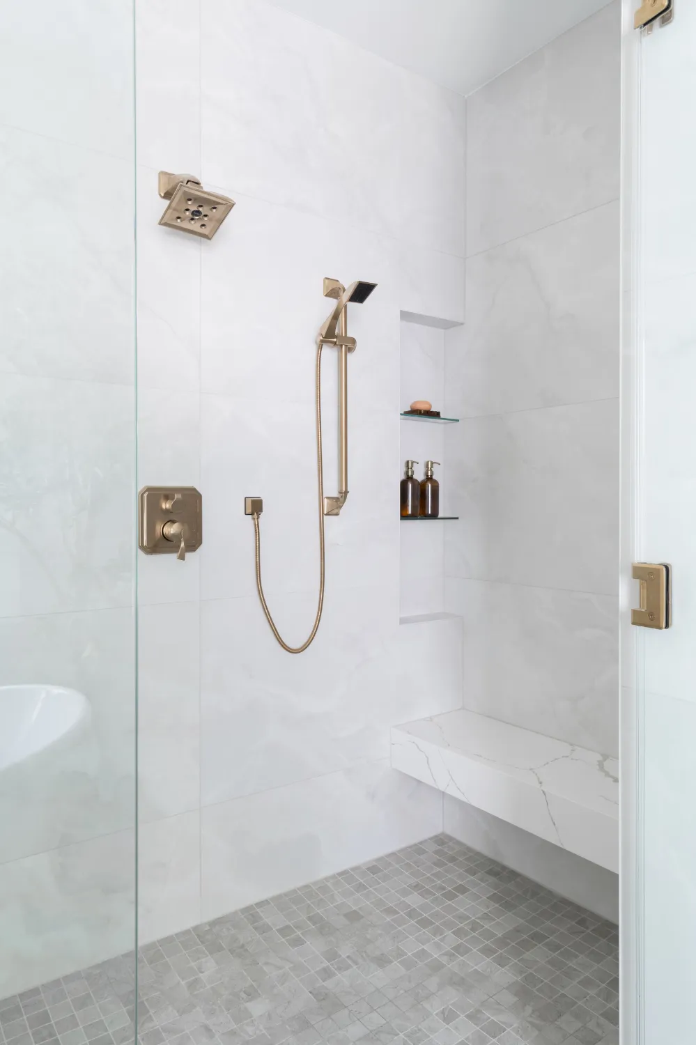 Clean and Elegant Primary Bathroom