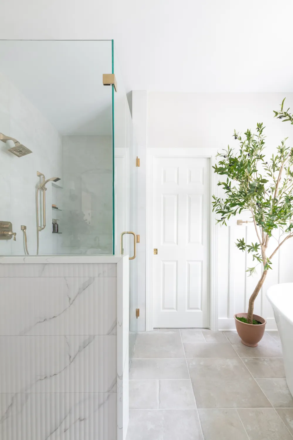 Clean and Elegant Primary Bathroom