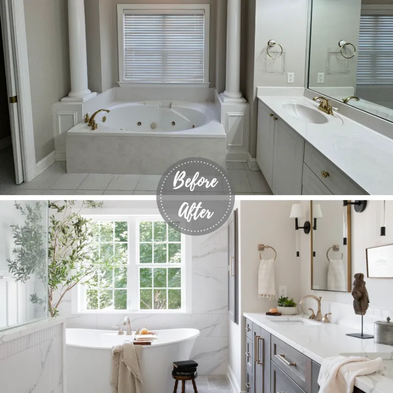 Clean and Elegant Primary Bathroom