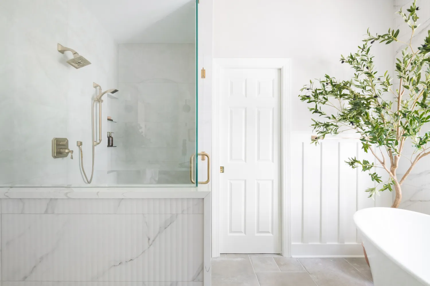 Clean and Elegant Primary Bathroom